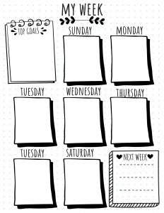 weekly planner bullet journal printable layout 4
