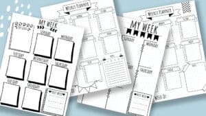 printable bullet journal weekly layouts