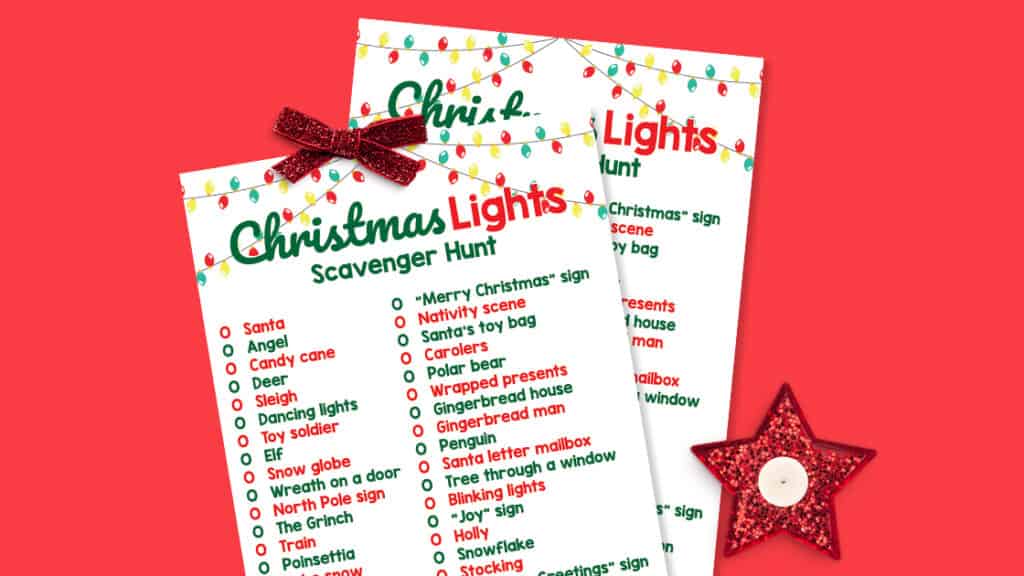 Christmas Lights Scavenger Hunt List