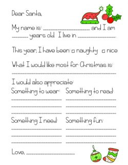 Free Printable Letter to Santa